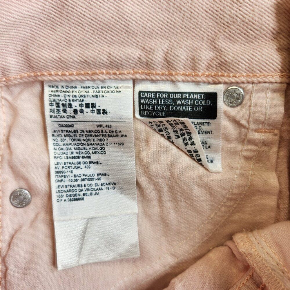 Levis Jeans Womens 27 Pink Wedgie Straight Acid Wash Button Fly Premium Denim - Picture 15 of 16